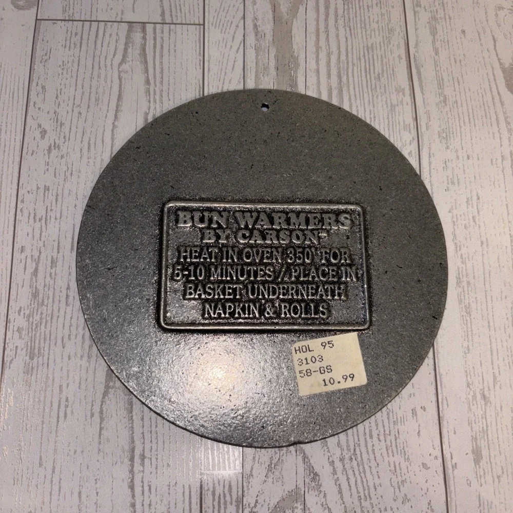 Vintage Carson Pewter Bun Warmer Rustic Farmhouse Alphabet ABC Wall Plaque
